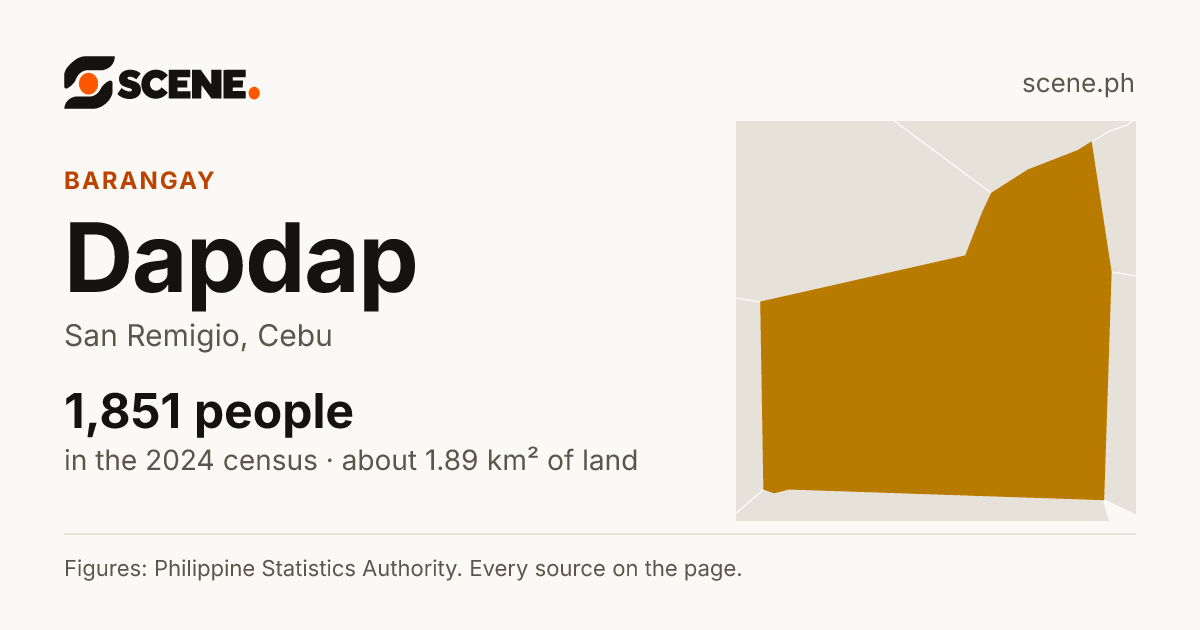 Dapdap, San Remigio, barangay: 1,851 people in the 2024 census