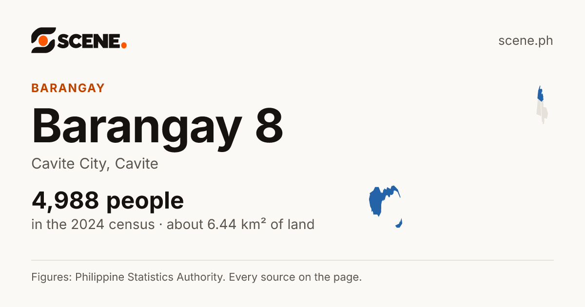Barangay 8, Cavite City, barangay: 4,988 people in the 2024 census