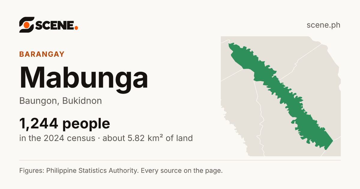 Mabunga, Baungon, barangay: 1,244 people in the 2024 census