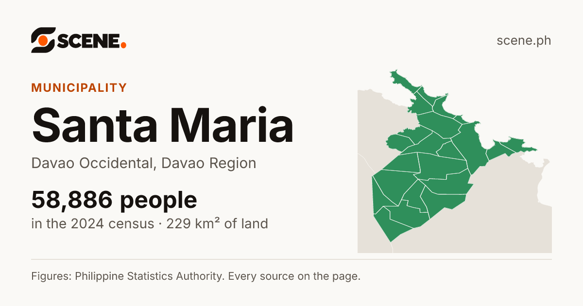 Santa Maria, Davao Occidental, municipality: 58,886 people in the 2024 census