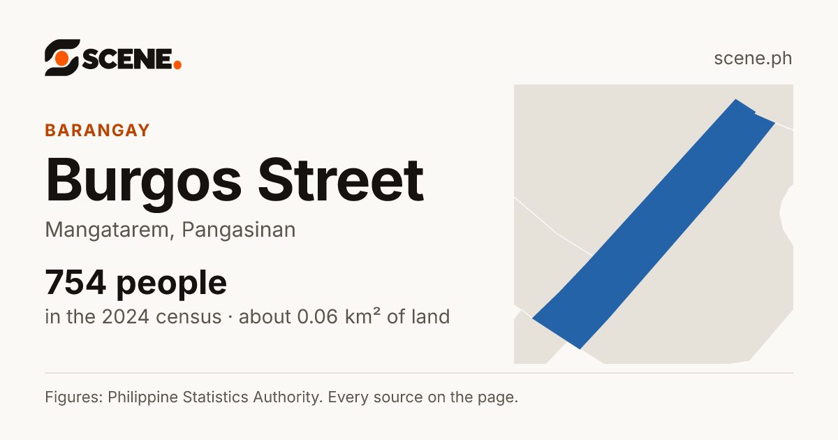 Burgos Street, Mangatarem, barangay: 754 people in the 2024 census