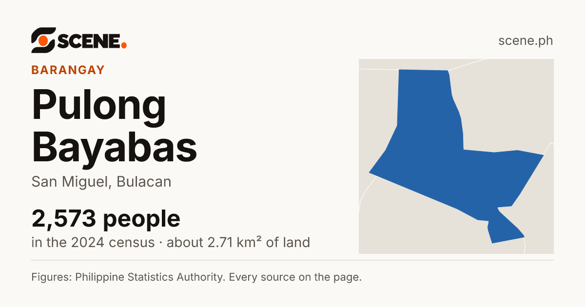 Pulong Bayabas, San Miguel, barangay: 2,573 people in the 2024 census