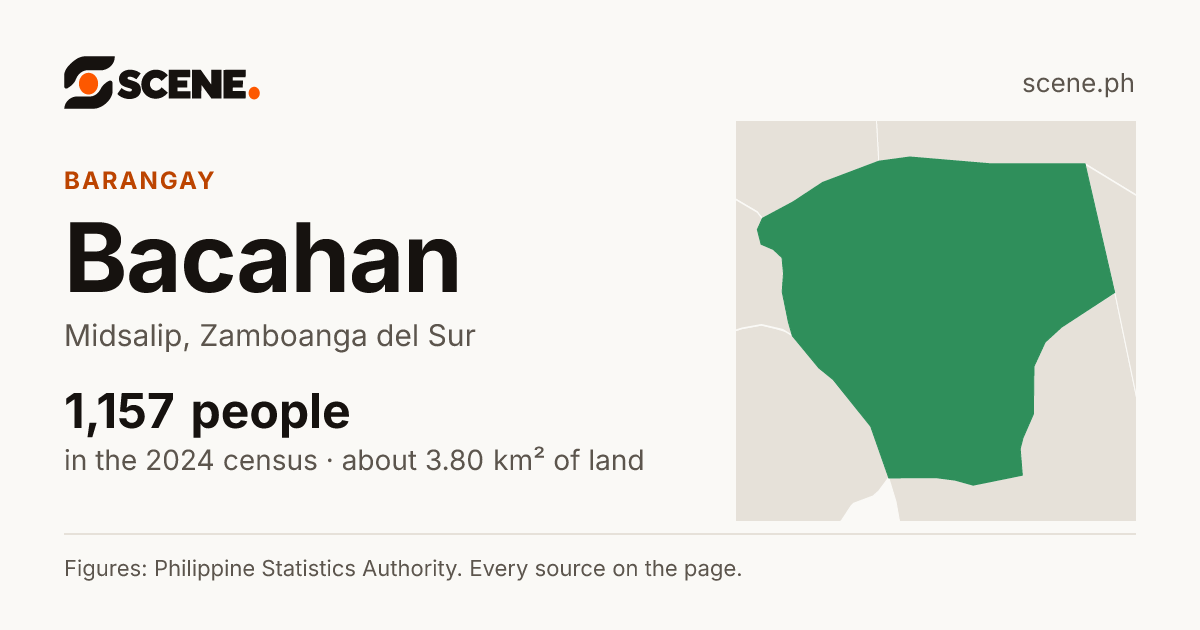 Bacahan, Midsalip, barangay: 1,157 people in the 2024 census