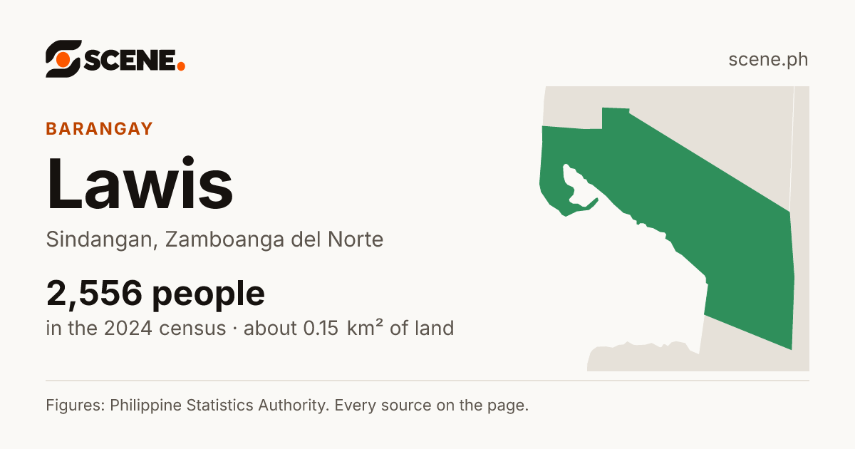 Lawis, Sindangan, barangay: 2,556 people in the 2024 census