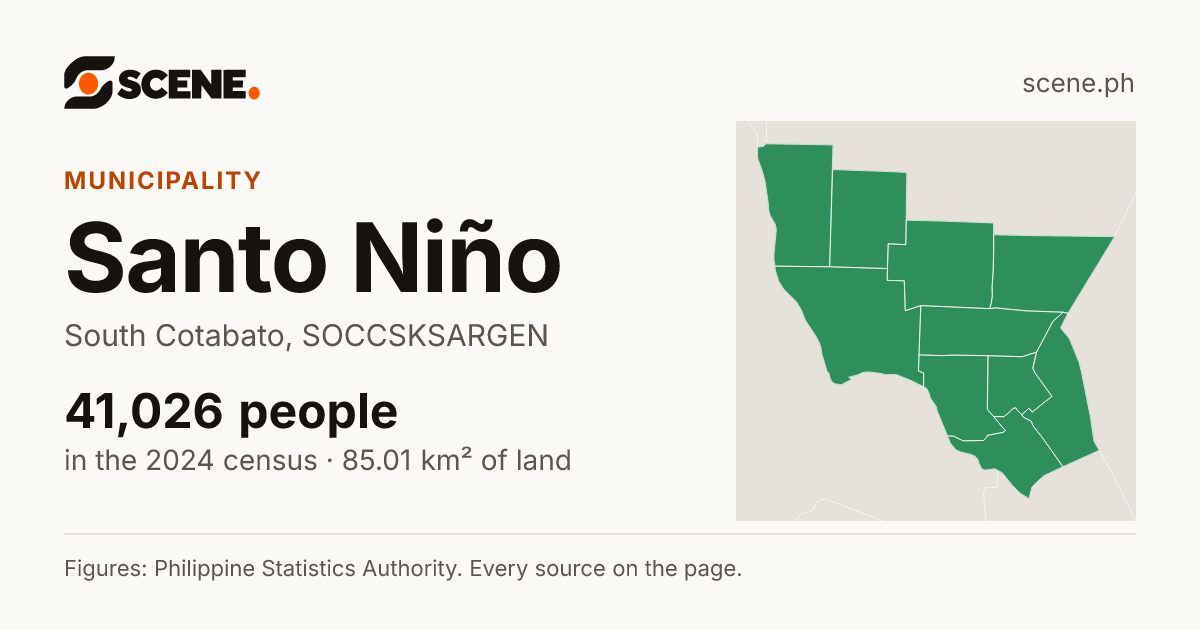 Santo Niño, South Cotabato, municipality: 41,026 people in the 2024 census