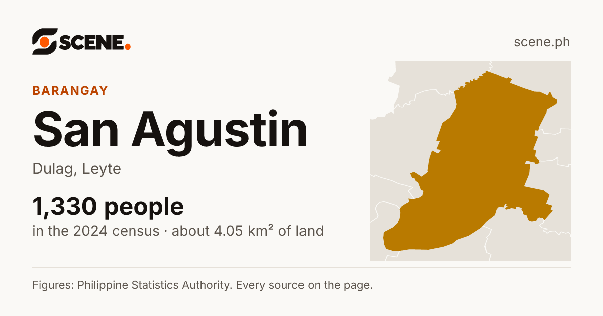 San Agustin, Dulag, barangay: 1,330 people in the 2024 census