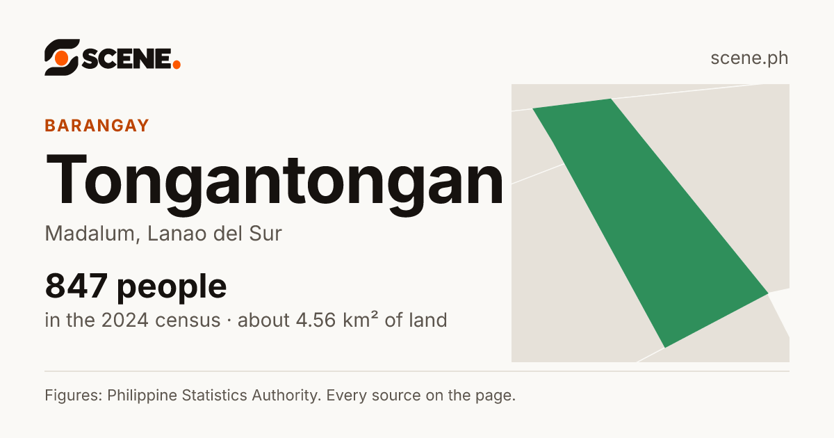 Tongantongan, Madalum, barangay: 847 people in the 2024 census