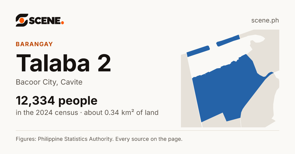 Talaba 2, Bacoor City, barangay: 12,334 people in the 2024 census