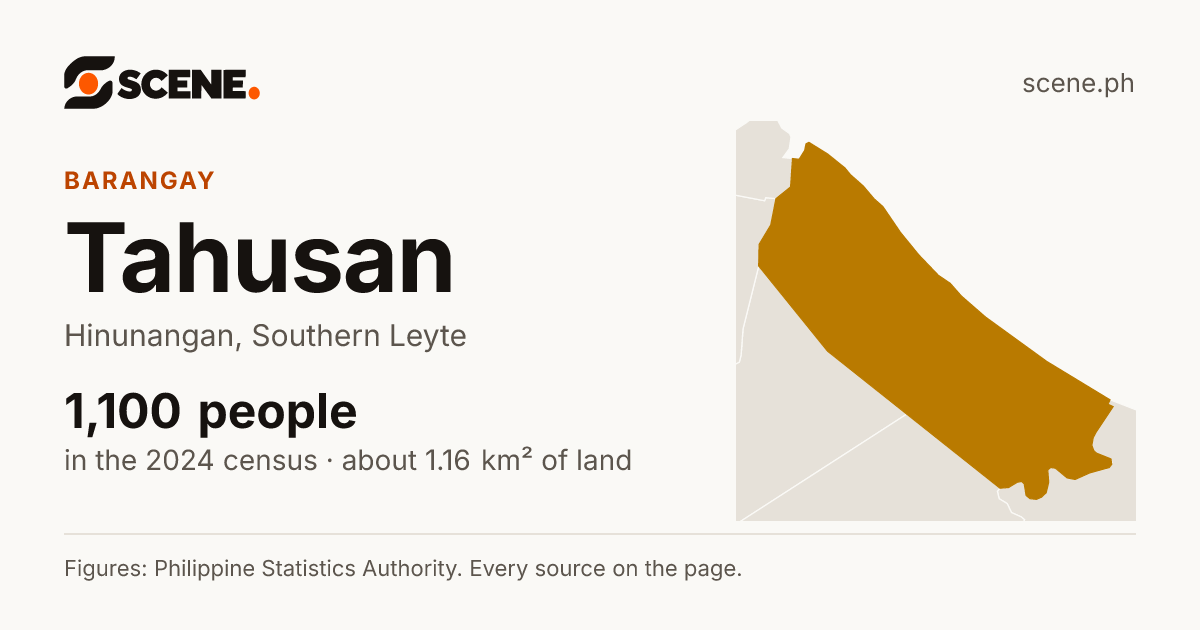 Tahusan, Hinunangan, barangay: 1,100 people in the 2024 census