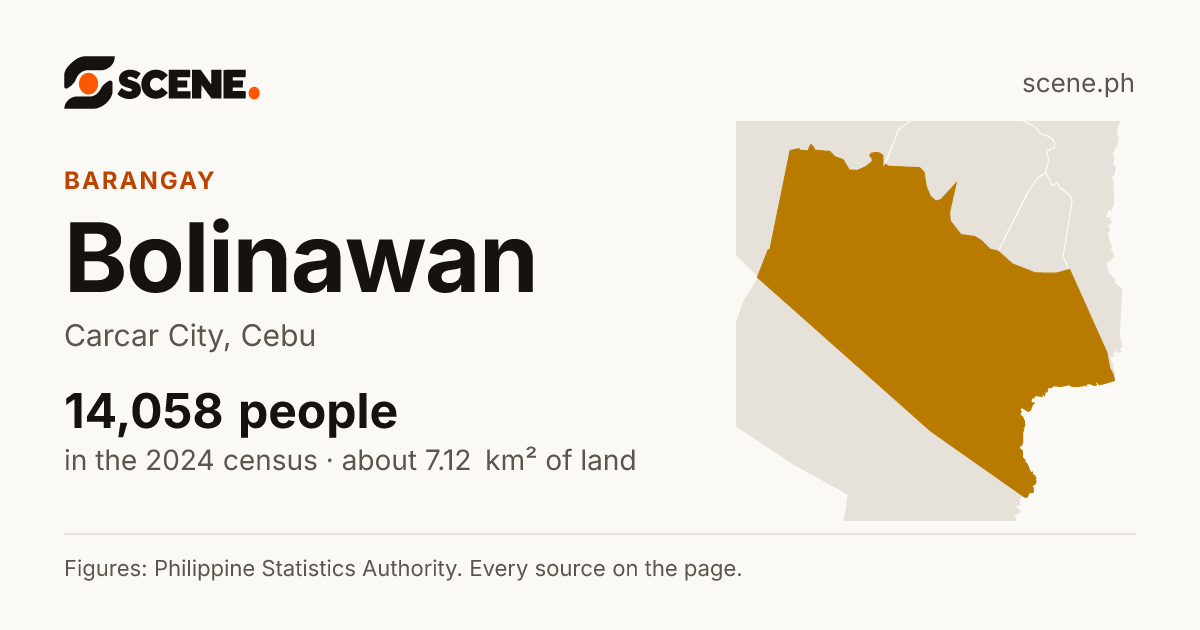 Bolinawan, Carcar City, barangay: 14,058 people in the 2024 census