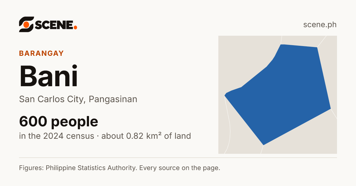 Bani, San Carlos City, barangay: 600 people in the 2024 census