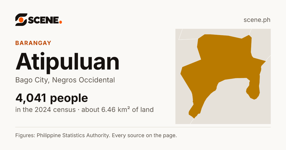 Atipuluan, Bago City, barangay: 4,041 people in the 2024 census