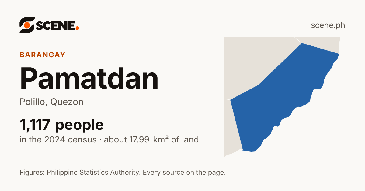 Pamatdan, Polillo, barangay: 1,117 people in the 2024 census