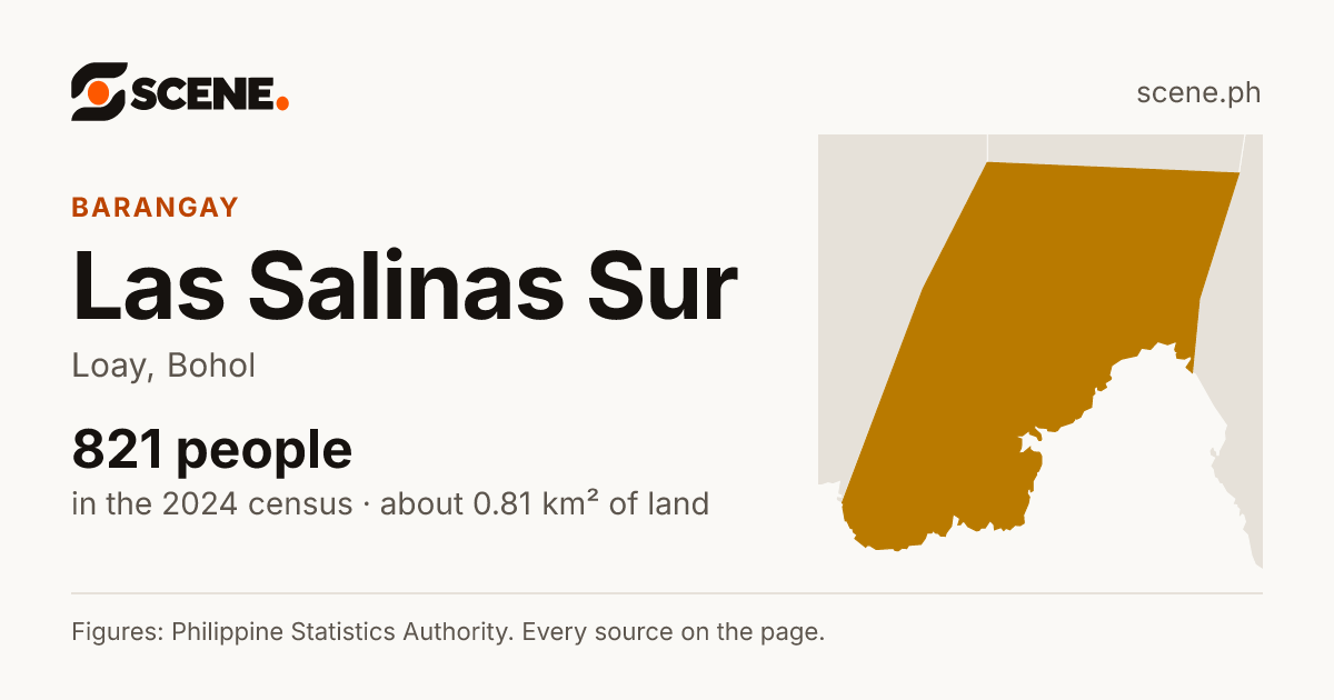 Las Salinas Sur, Loay, barangay: 821 people in the 2024 census