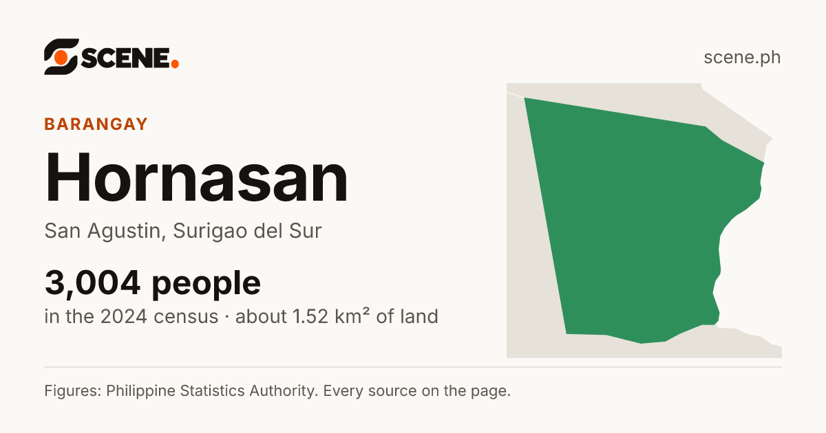 Hornasan, San Agustin, barangay: 3,004 people in the 2024 census