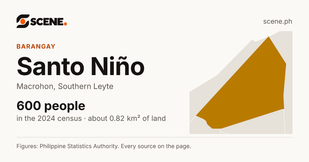 Santo Niño, Macrohon, barangay: 600 people in the 2024 census