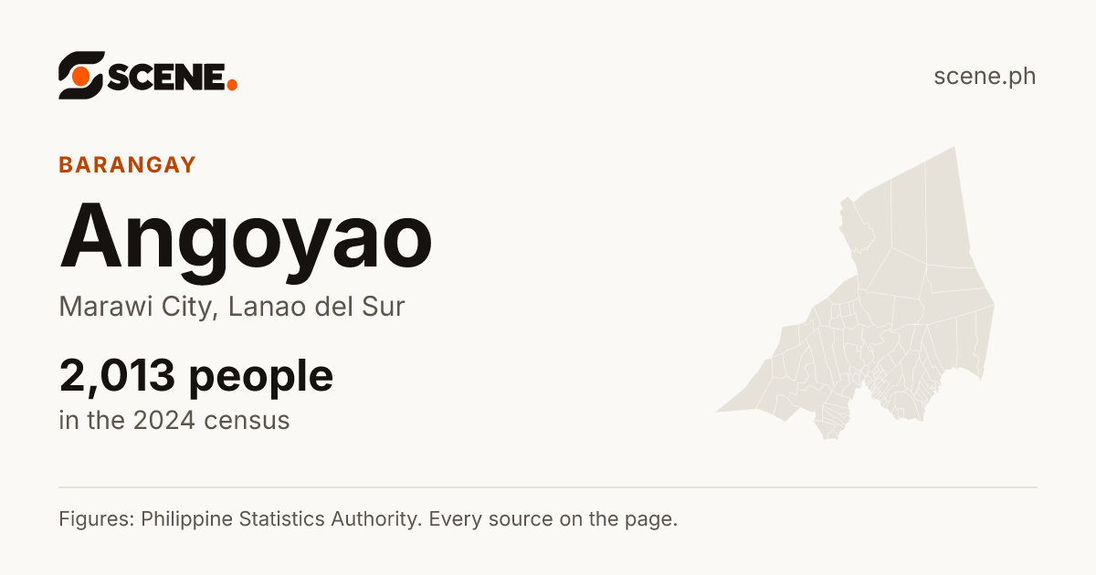 Angoyao, Marawi City, barangay: 2,013 people in the 2024 census