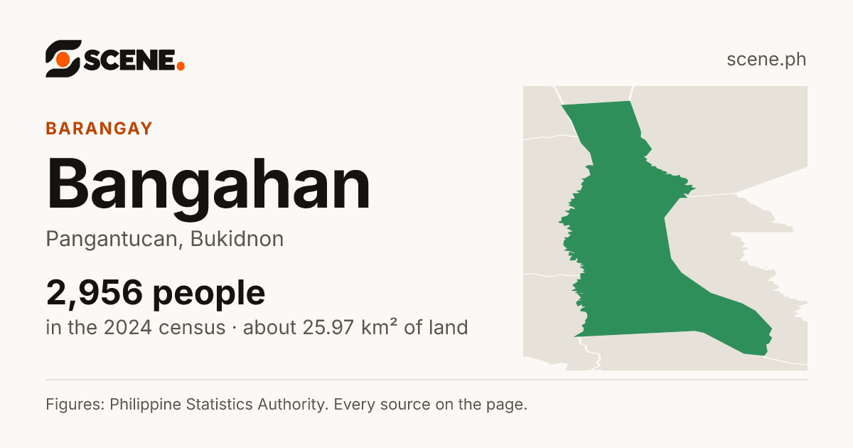 Bangahan, Pangantucan, barangay: 2,956 people in the 2024 census