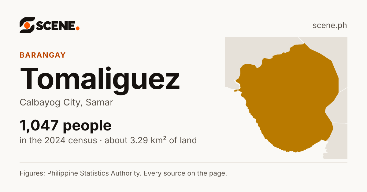 Tomaliguez, Calbayog City, barangay: 1,047 people in the 2024 census