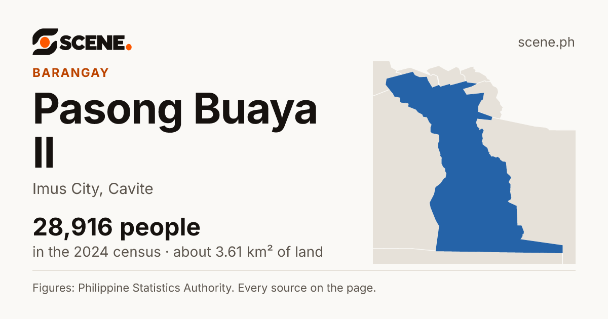 Pasong Buaya II, Imus City, barangay: 28,916 people in the 2024 census