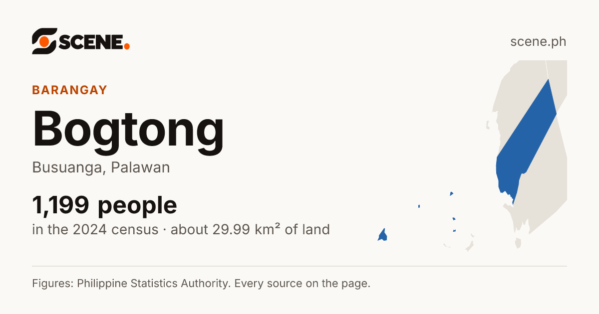 Bogtong, Busuanga, barangay: 1,199 people in the 2024 census