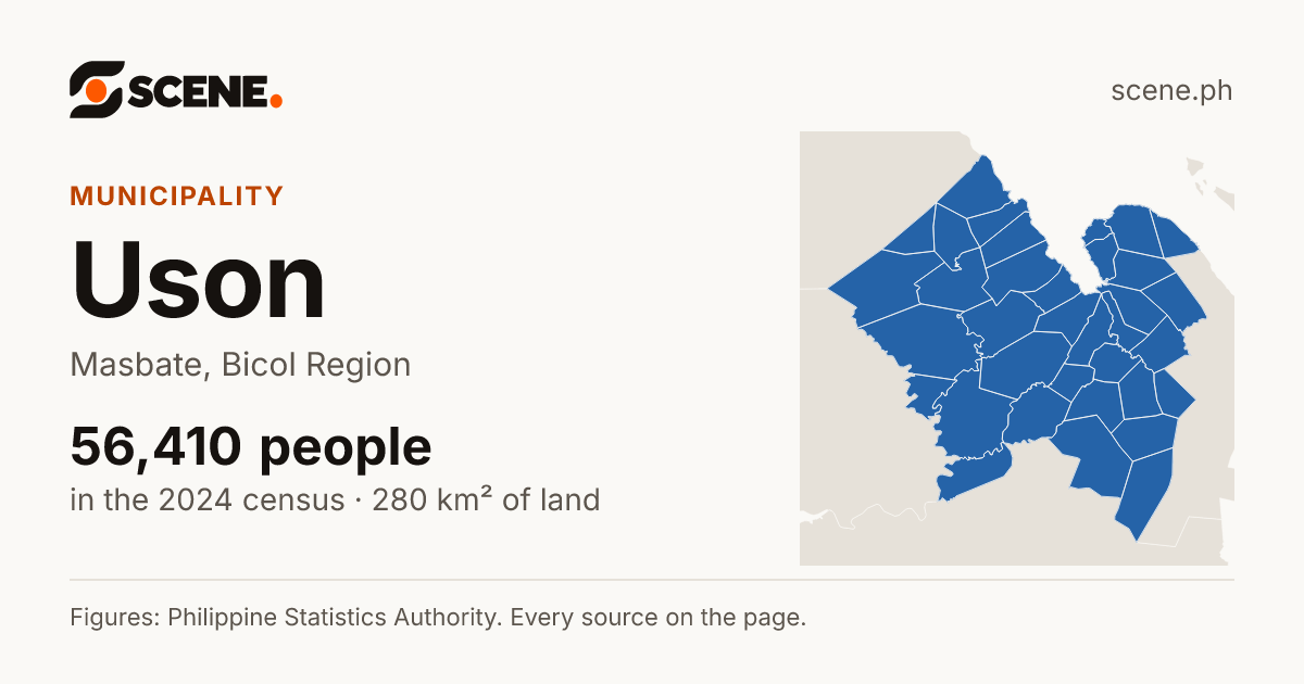 Uson, Masbate, municipality: 56,410 people in the 2024 census