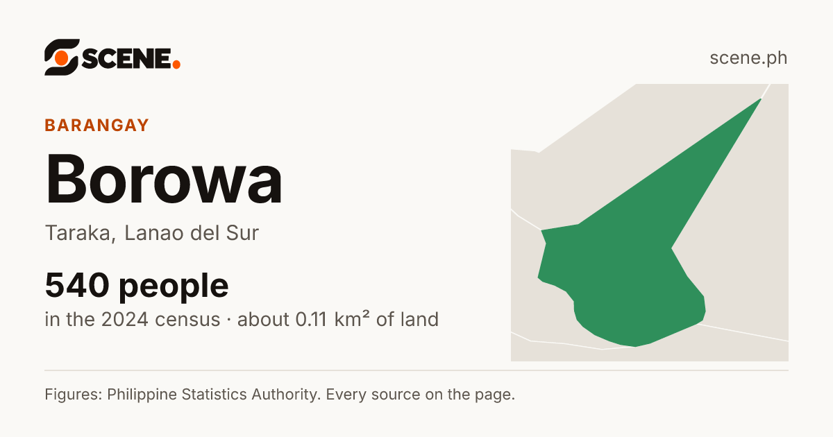 Borowa, Taraka, barangay: 540 people in the 2024 census