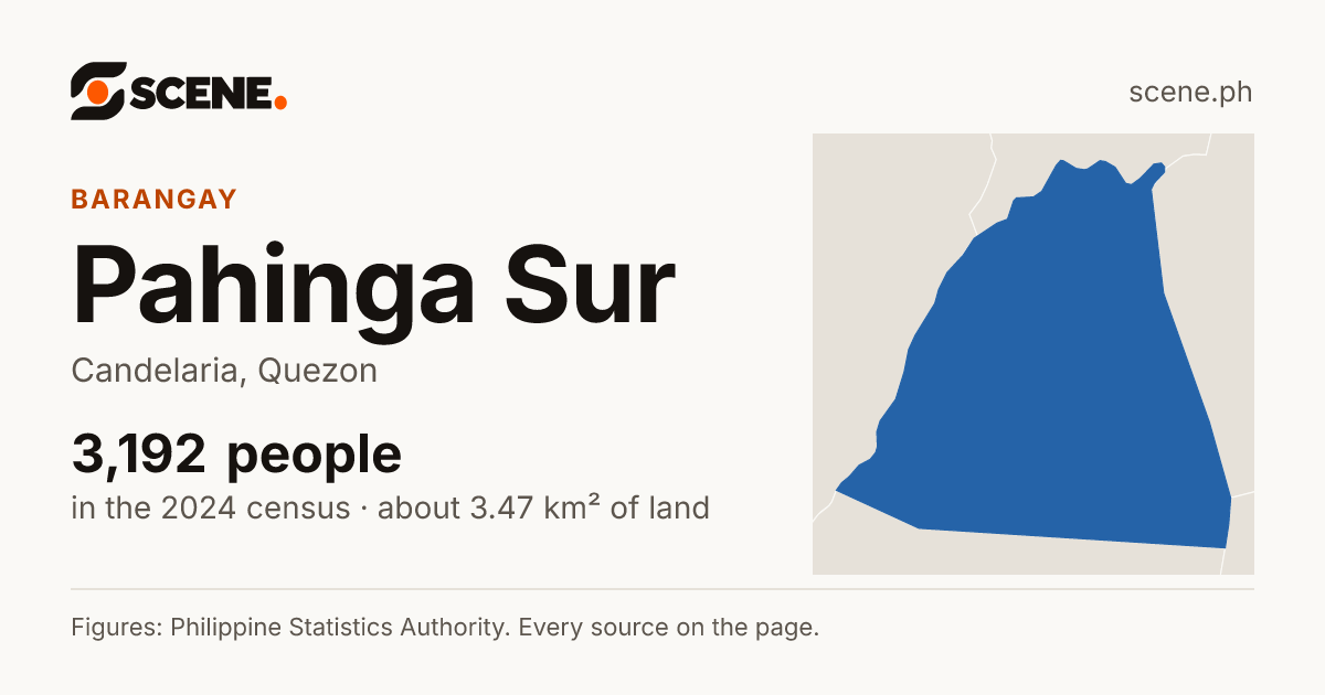 Pahinga Sur, Candelaria, barangay: 3,192 people in the 2024 census