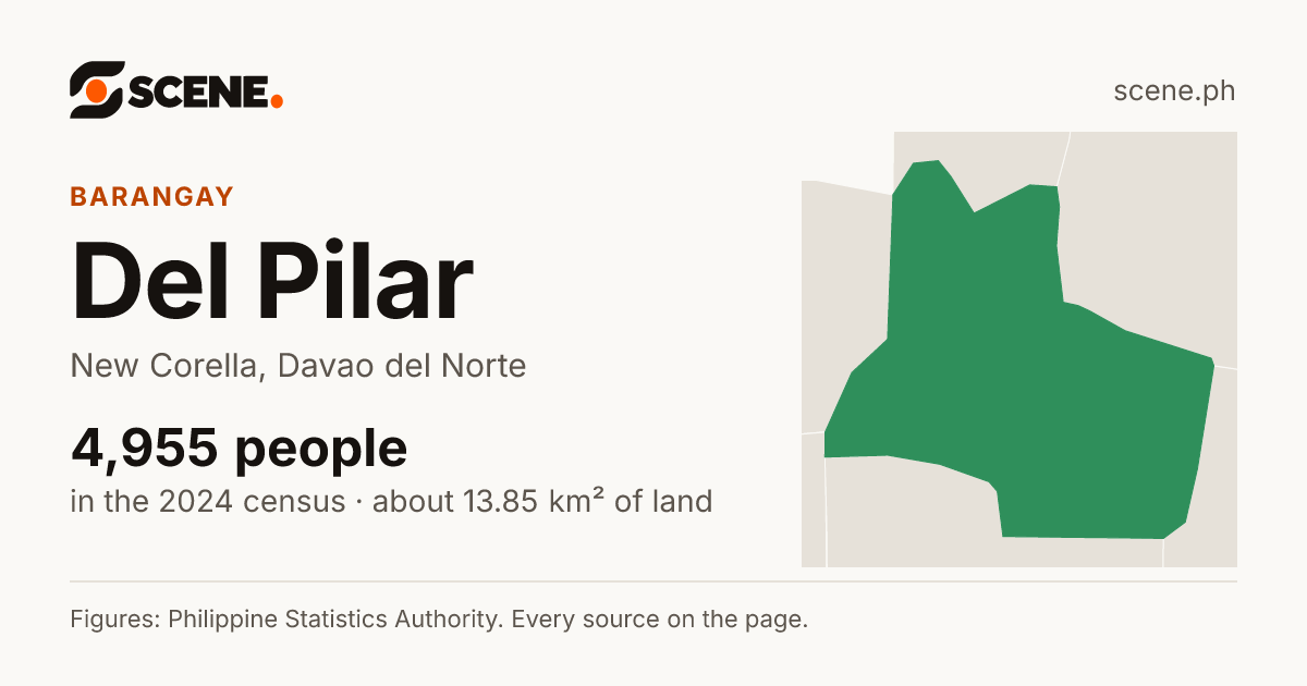 Del Pilar, New Corella, barangay: 4,955 people in the 2024 census