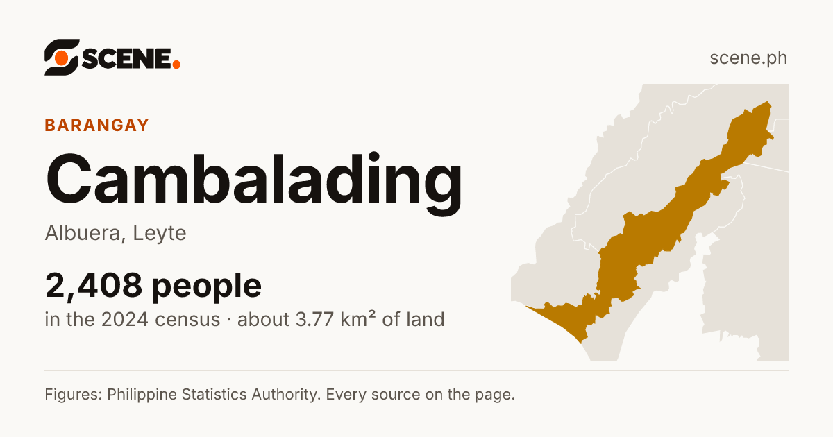 Cambalading, Albuera, barangay: 2,408 people in the 2024 census