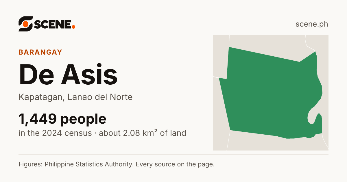 De Asis, Kapatagan, barangay: 1,449 people in the 2024 census