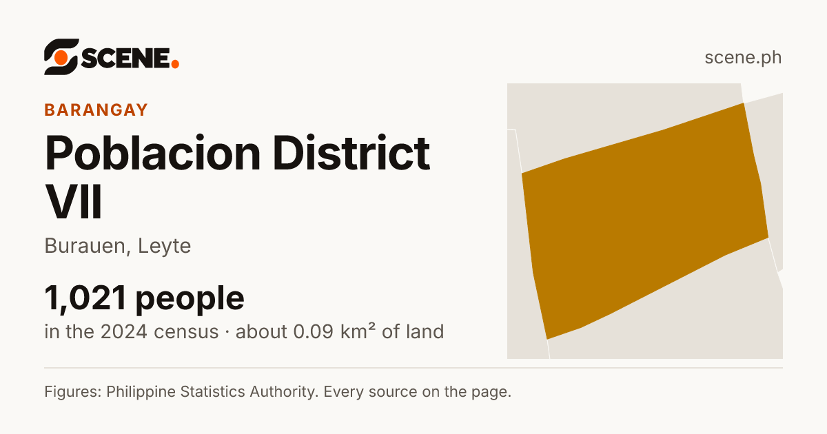 Poblacion District VII, Burauen, barangay: 1,021 people in the 2024 census