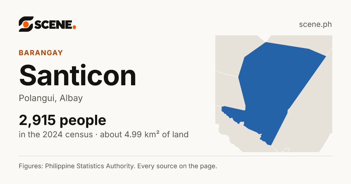 Santicon, Polangui, barangay: 2,915 people in the 2024 census