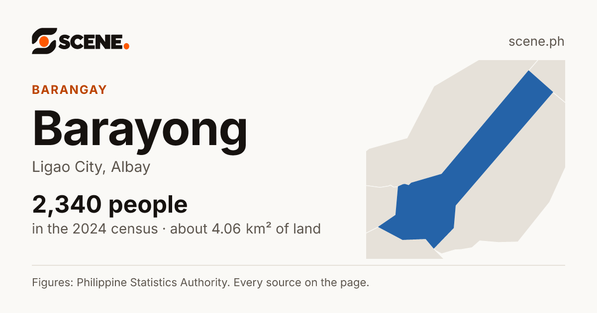 Barayong, Ligao City, barangay: 2,340 people in the 2024 census