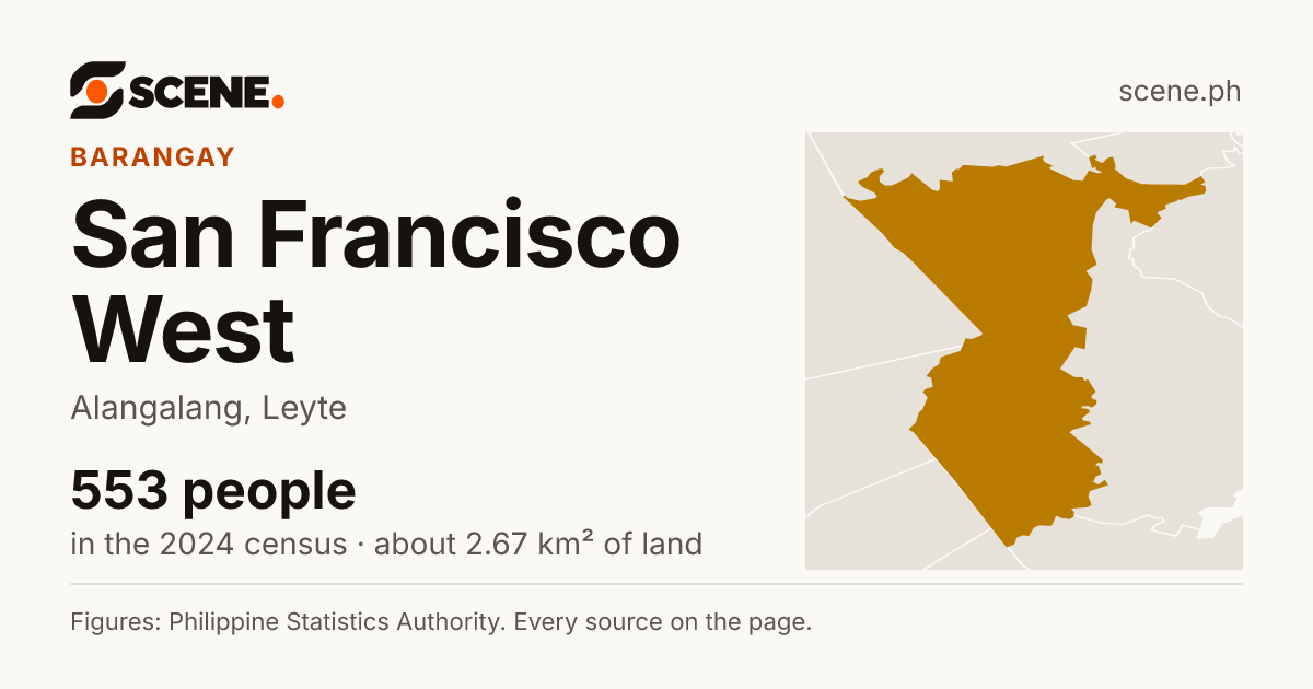 San Francisco West, Alangalang, barangay: 553 people in the 2024 census