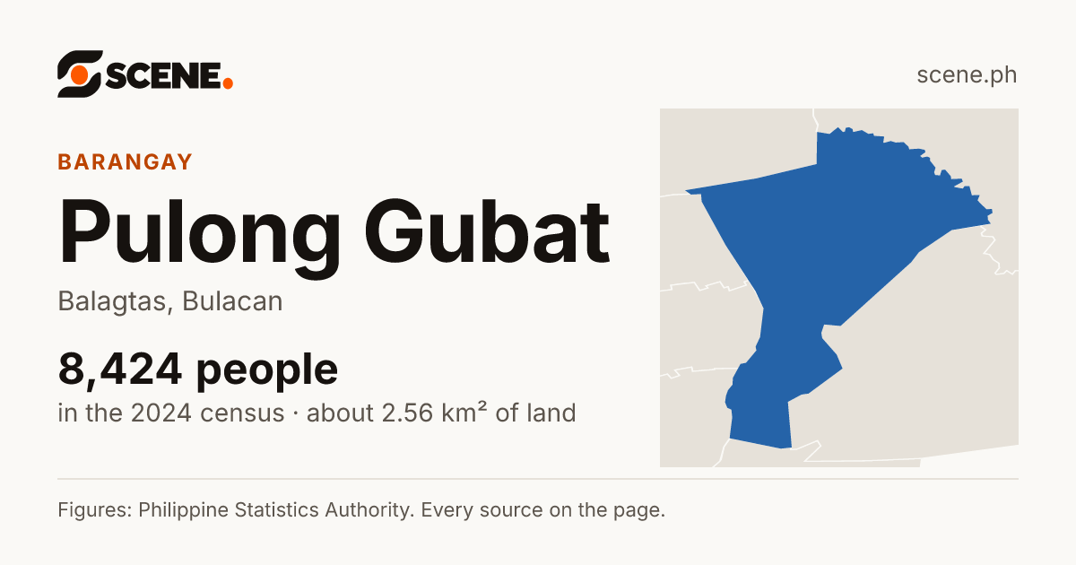 Pulong Gubat, Balagtas, barangay: 8,424 people in the 2024 census