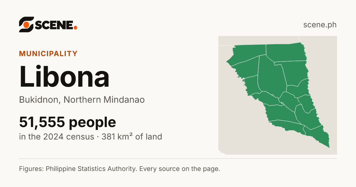 Libona, Bukidnon, municipality: 51,555 people in the 2024 census
