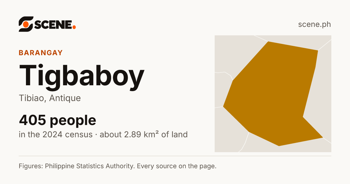 Tigbaboy, Tibiao, barangay: 405 people in the 2024 census