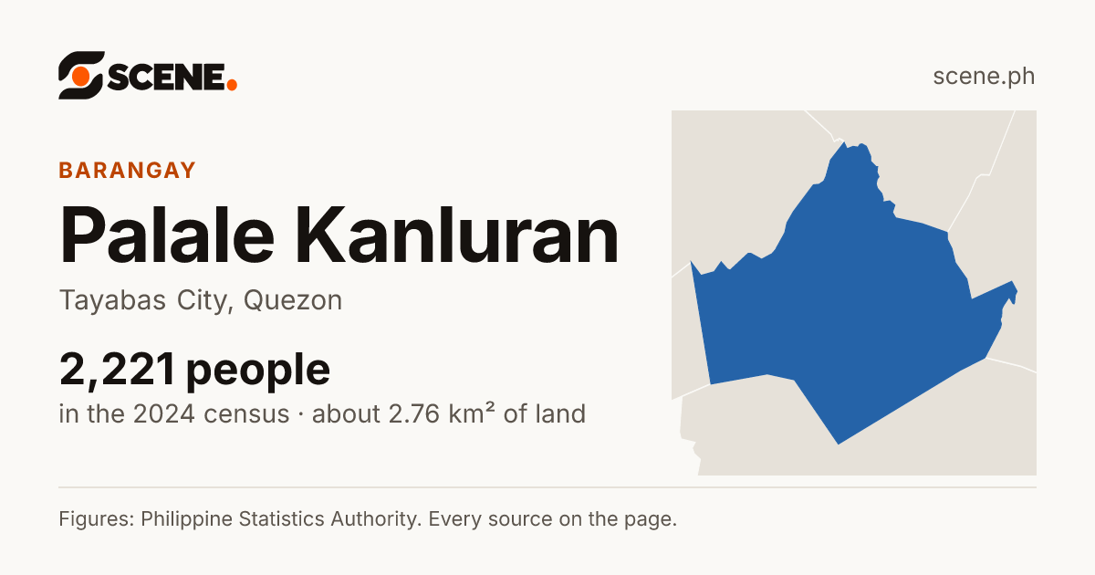 Palale Kanluran, Tayabas City, barangay: 2,221 people in the 2024 census
