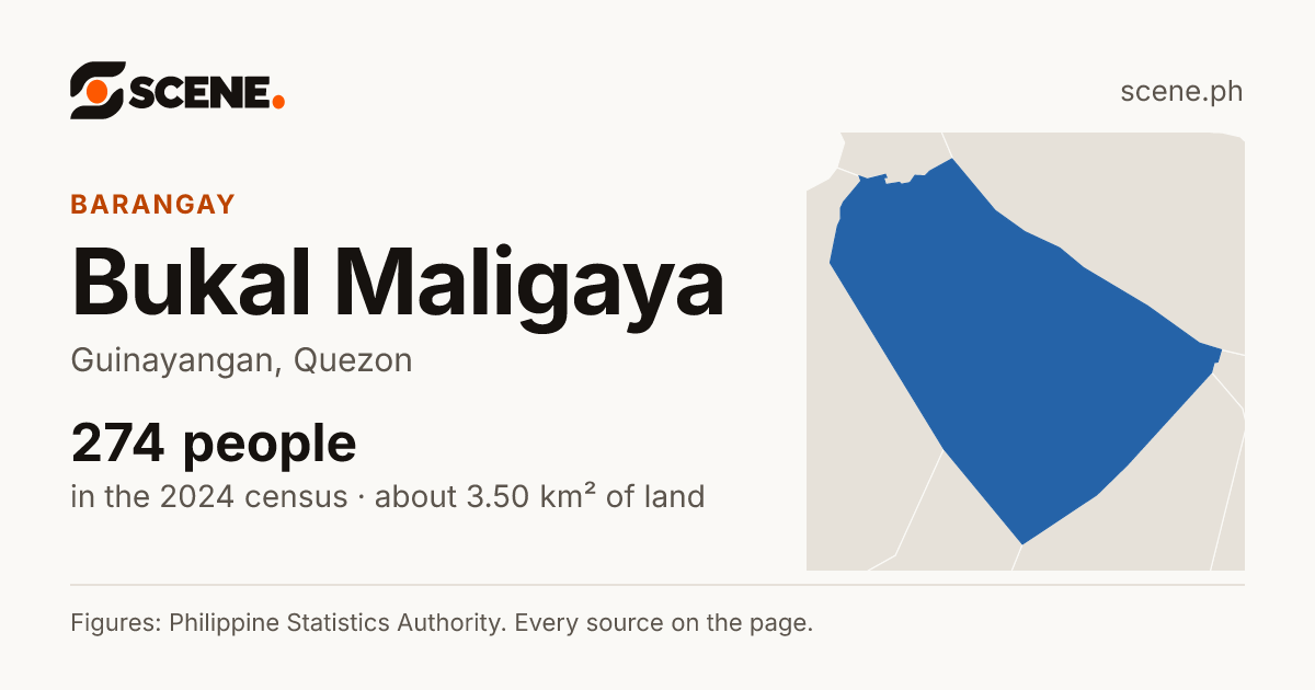 Bukal Maligaya, Guinayangan, barangay: 274 people in the 2024 census