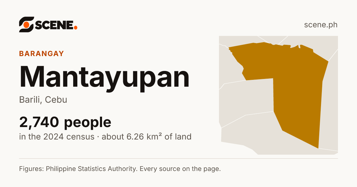 Mantayupan, Barili, barangay: 2,740 people in the 2024 census