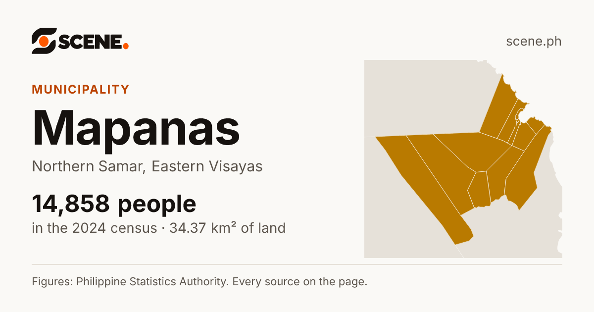 Mapanas, Northern Samar, municipality: 14,858 people in the 2024 census