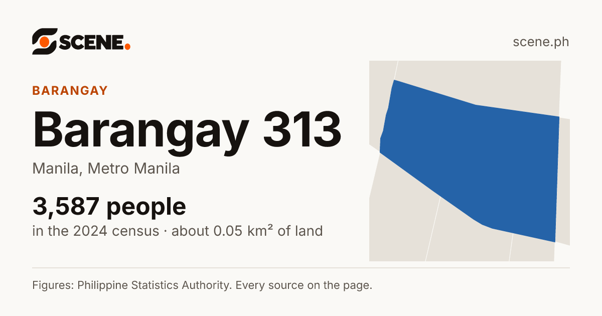 Barangay 313, Manila, barangay: 3,587 people in the 2024 census
