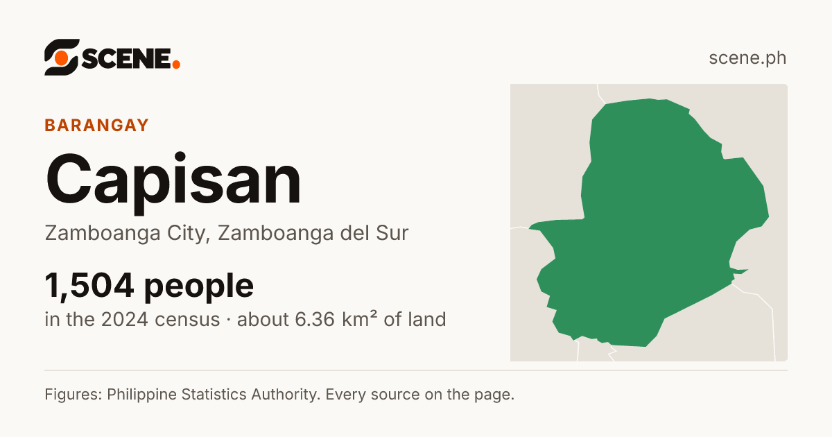 Capisan, Zamboanga City, barangay: 1,504 people in the 2024 census