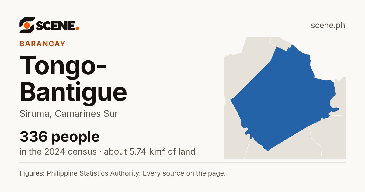 Tongo-Bantigue, Siruma, barangay: 336 people in the 2024 census