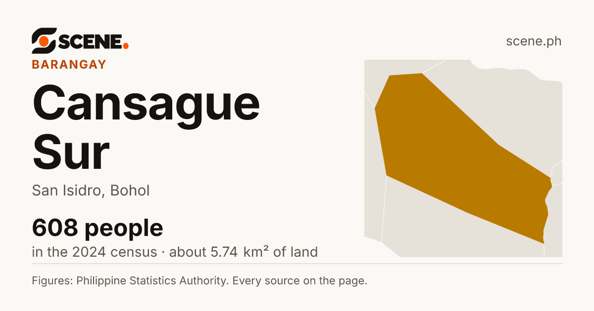 Cansague Sur, San Isidro, barangay: 608 people in the 2024 census
