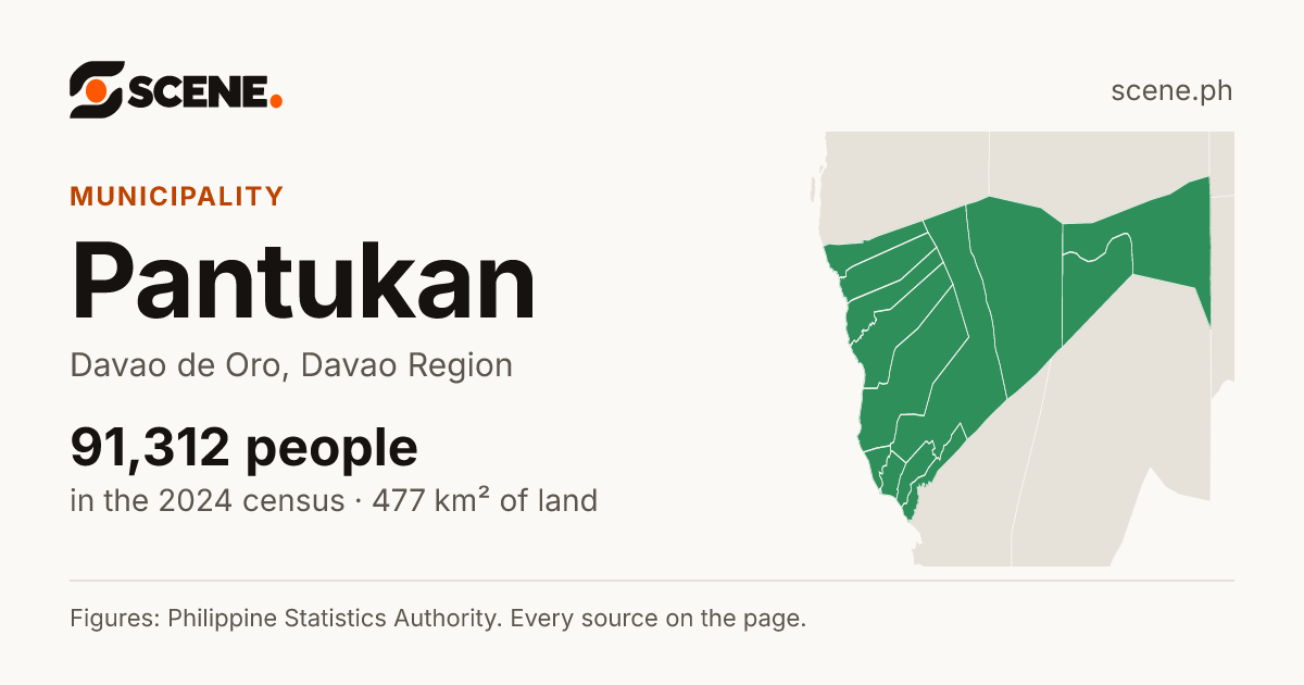 Pantukan, Davao de Oro, municipality: 91,312 people in the 2024 census