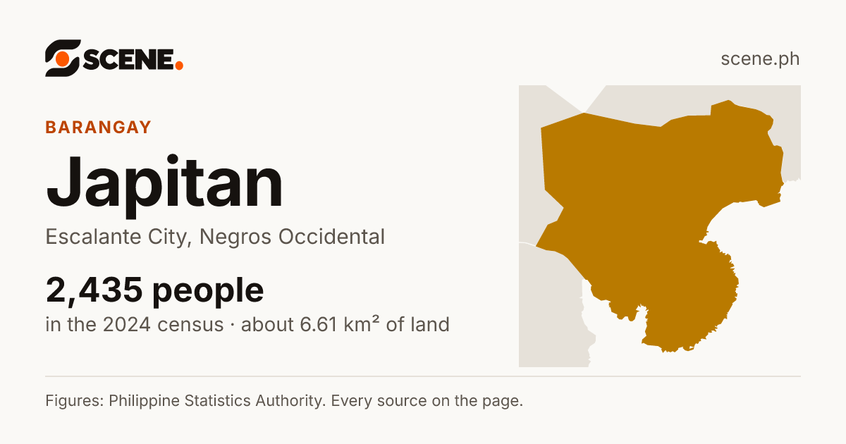 Japitan, Escalante City, barangay: 2,435 people in the 2024 census