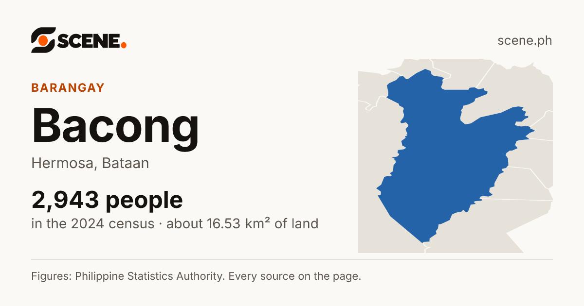 Bacong, Hermosa, barangay: 2,943 people in the 2024 census