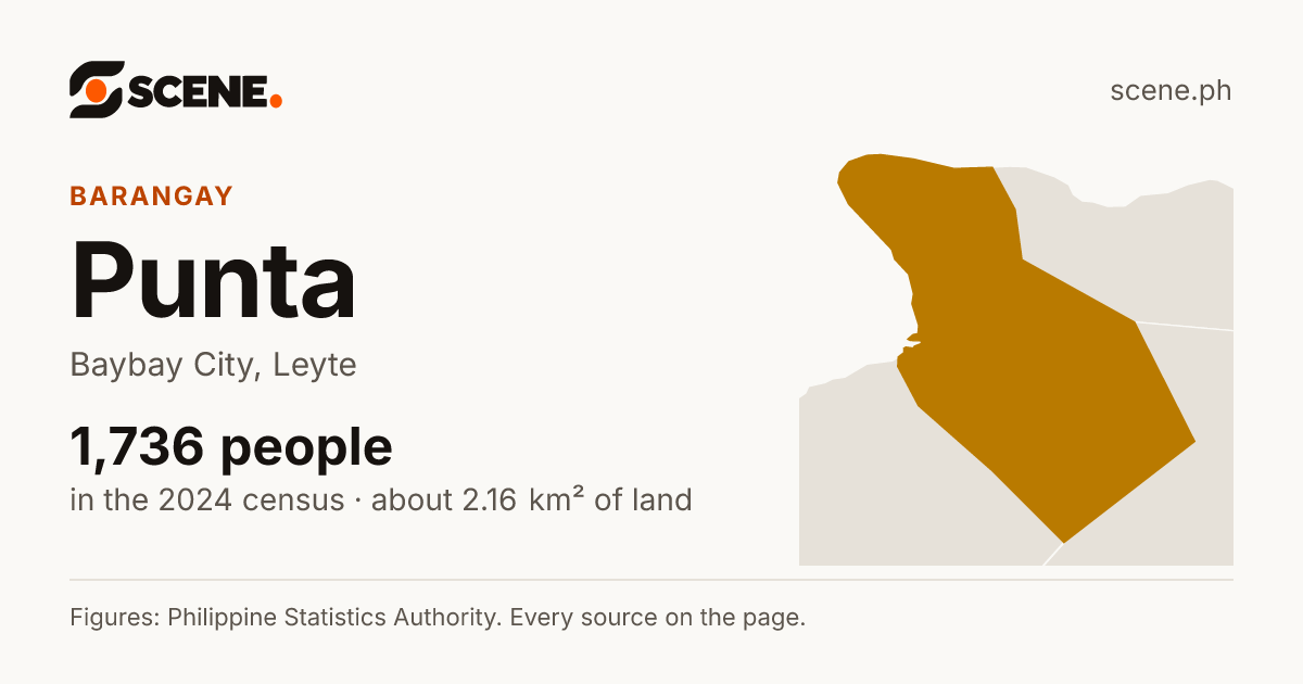 Punta, Baybay City, barangay: 1,736 people in the 2024 census